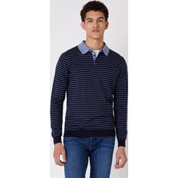 Wrangler t-shirt męski z długim rękawem niebieski casual  - zdjęcie produktu