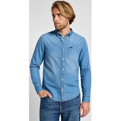 Koszula męska niebieska Lee z kołnierzykiem button down  - zdjęcie produktu