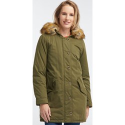 Zielona kurtka damska Mustang casualowa z kapturem długa  - zdjęcie produktu
