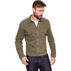Kurtka męska Wrangler gładka jeansowa zielona  - zdjęcie produktu