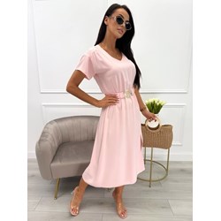 Sukienka Modnakiecka.pl z dekoltem w serek letnia midi  - zdjęcie produktu
