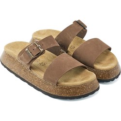 Klapki damskie Mandel brązowe bez zapięcia  - zdjęcie produktu