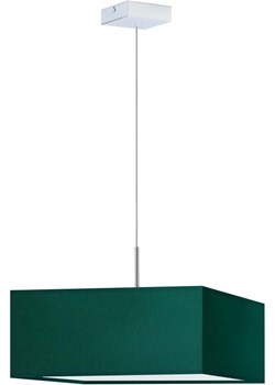 Kwadratowa lampa wisząca do salonu z zielonobutelkowym kloszem BOGOTA - kolor Ciekot Partners Sp. Z O. O. Lysne - kod rabatowy