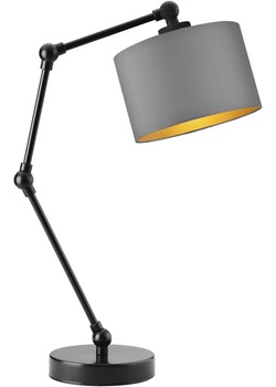 Czarna lampka biurkowa regulowana ASMARA GOLD z szarym abażurem ze złotym Ciekot Partners Sp. Z O. O. Lysne - kod rabatowy