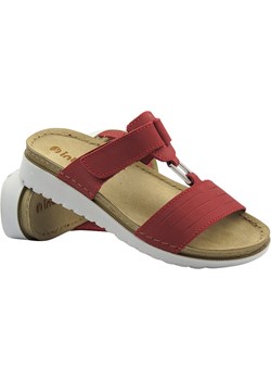 Klapki damskie z regulowanym paskiem na rzep czerwone Inblu CN-07GU Inblu ulubioneobuwie - kod rabatowy