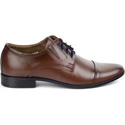 Buty eleganckie męskie brązowe Olivier sznurowane ze skóry  - zdjęcie produktu