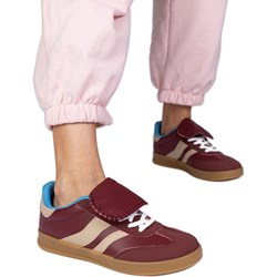 Buty sportowe damskie sneakersy na płaskiej podeszwie wiązane  - zdjęcie produktu