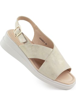 Sandały damskie na koturnie złote Jezzi ASA266-9 Jezzi ButyModne.pl - kod rabatowy