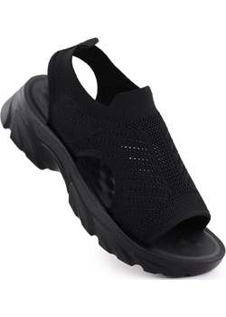 Sandały damskie zabudowane czarne Potocki TO90302 Potocki ButyModne.pl - kod rabatowy