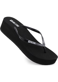 Klapki damskie japonki na koturnie czarne Big Star Big Star lapki damskie ButyModne.pl - kod rabatowy