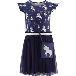 Sukienka dziewczęca granatowa Happy Girls By Eisend z elastanu  - zdjęcie produktu