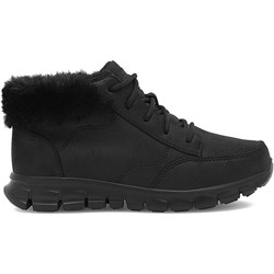 Botki Skechers jesienne sznurowane na płaskiej podeszwie casual  - zdjęcie produktu