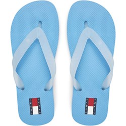 Klapki damskie Tommy Jeans bez zapięcia niebieskie casual na płaskiej podeszwie  - zdjęcie produktu