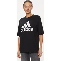 Bluzka damska Adidas czarna z krótkim rękawem  - zdjęcie produktu
