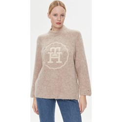 Tommy Hilfiger sweter damski jesienny z okrągłym dekoltem  - zdjęcie produktu