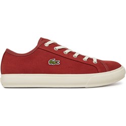 Czerwone trampki męskie Lacoste z tkaniny młodzieżowe  - zdjęcie produktu