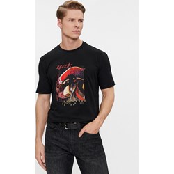 T-shirt męski BOSS HUGO młodzieżowy z nadrukami czarny z krótkim rękawem  - zdjęcie produktu