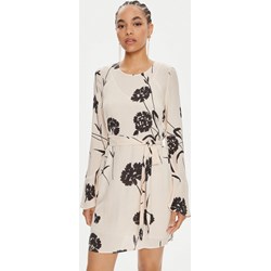 Sukienka Twinset beżowa z okrągłym dekoltem prosta casual  - zdjęcie produktu