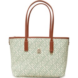 Shopper bag wielokolorowa Tommy Hilfiger na ramię duża skórzana wakacyjna  - zdjęcie produktu