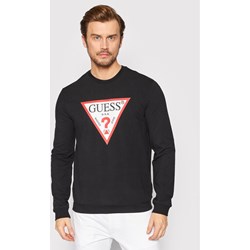 Bluza męska Guess na zimę czarna z napisami  - zdjęcie produktu