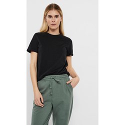 Czarna bluzka damska Vero Moda casual z okrągłym dekoltem z krótkim rękawem  - zdjęcie produktu