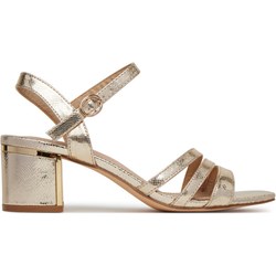 Sandały damskie złote Lasocki na obcasie na lato eleganckie  - zdjęcie produktu