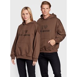Bluza męska z napisem brązowa młodzieżowa  - zdjęcie produktu