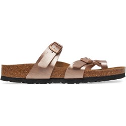 Klapki damskie BIRKENSTOCK brązowe na płaskiej podeszwie bez zapięcia  - zdjęcie produktu