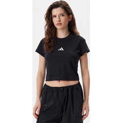 Bluzka damska Adidas czarna z okrągłym dekoltem z krótkim rękawem  - zdjęcie produktu