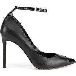 Czółenka EVA MINGE bez zapięcia czarne na szpilce eleganckie  - zdjęcie produktu