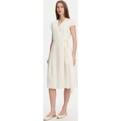 Sukienka Twinset elegancka z krótkim rękawem z dekoltem w serek  - zdjęcie produktu