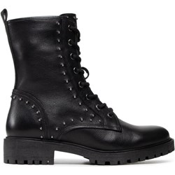Workery damskie Geox sznurowane czarne casual płaskie  - zdjęcie produktu