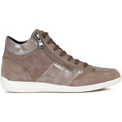 Buty sportowe damskie brązowe Geox sneakersy sznurowane  - zdjęcie produktu
