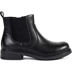 Botki Sergio Leone bez zapięcia czarne płaskie casual skórzane  - zdjęcie produktu