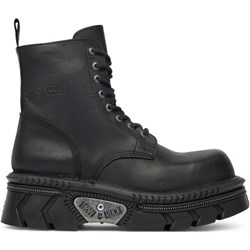 Buty zimowe męskie New Rock czarne w stylu militarnym sznurowane  - zdjęcie produktu
