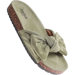 Klapki damskie Pantofelek24 płaskie zamszowe zielone casual  - zdjęcie produktu