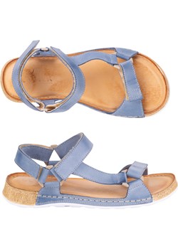 Sandały damskie barefoot-friendly Kallia skórzane niebieskie Olivier butyolivier - kod rabatowy