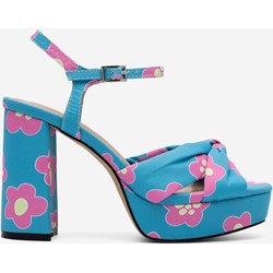 Sandały damskie Jenny Fairy niebieskie na średnim obcasie z klamrą  - zdjęcie produktu