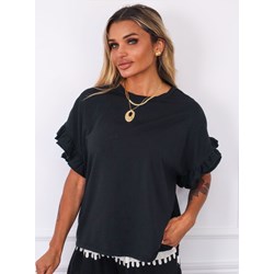 Bluzka damska Olika casual z krótkim rękawem z okrągłym dekoltem  - zdjęcie produktu