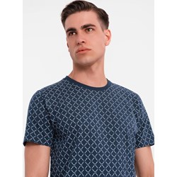 T-shirt męski Ombre granatowy z krótkim rękawem  - zdjęcie produktu