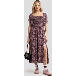 Sukienka BIG STAR na spacer w stylu vintage w kwiaty z wiskozy luźna  - zdjęcie produktu