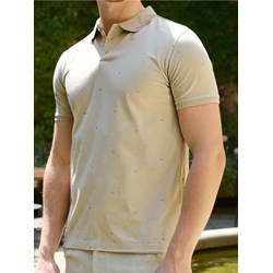 T-shirt męski Sinsay z krótkim rękawem beżowy  - zdjęcie produktu