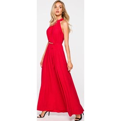 Moe sukienka bez rękawów czerwona elegancka rozkloszowana maxi  - zdjęcie produktu