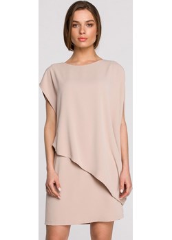 S262 sukienka warstwowa, Kolor beżowy, Rozmiar L, Style Style wyprzedaż Primodo - kod rabatowy