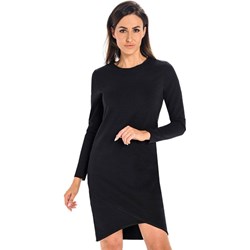 Sukienka Teyli czarna asymetryczna z długim rękawem  - zdjęcie produktu