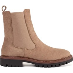 Botki Shelvt zamszowe beżowe bez zapięcia casualowe płaskie  - zdjęcie produktu