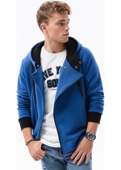 Bluza męska rozpinana z kapturem B297 - niebieska ombre - kod rabatowy