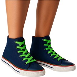 Trampki damskie na płaskiej podeszwie sznurowane  - zdjęcie produktu