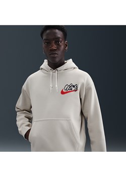 Męska dzianinowa bluza z kapturem Nike Solo Swoosh - Brązowy Nike Nike poland - kod rabatowy
