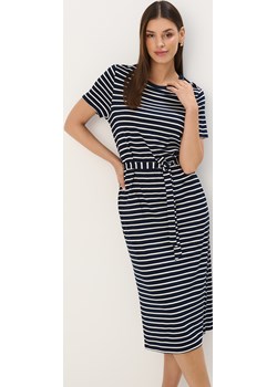Mohito - Sukienka midi z krótkim rękawem - granatowy Mohito Mohito - kod rabatowy